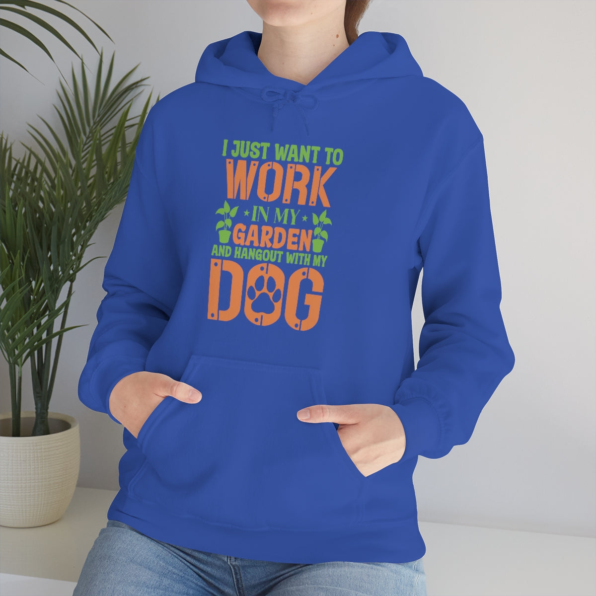 I Just Want To Work In My Garden and Hang Out With My Dog- Unisex Heavy Blend™ Hooded Sweatshirt