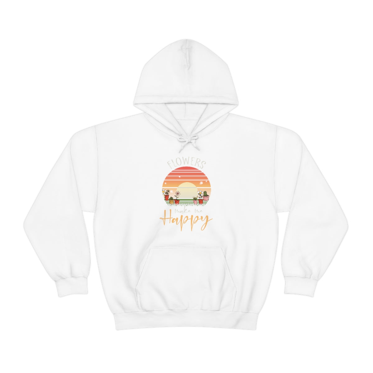 Flowers Make Me Happy - Unisex Heavy Blend™ Hooded Sweatshirt