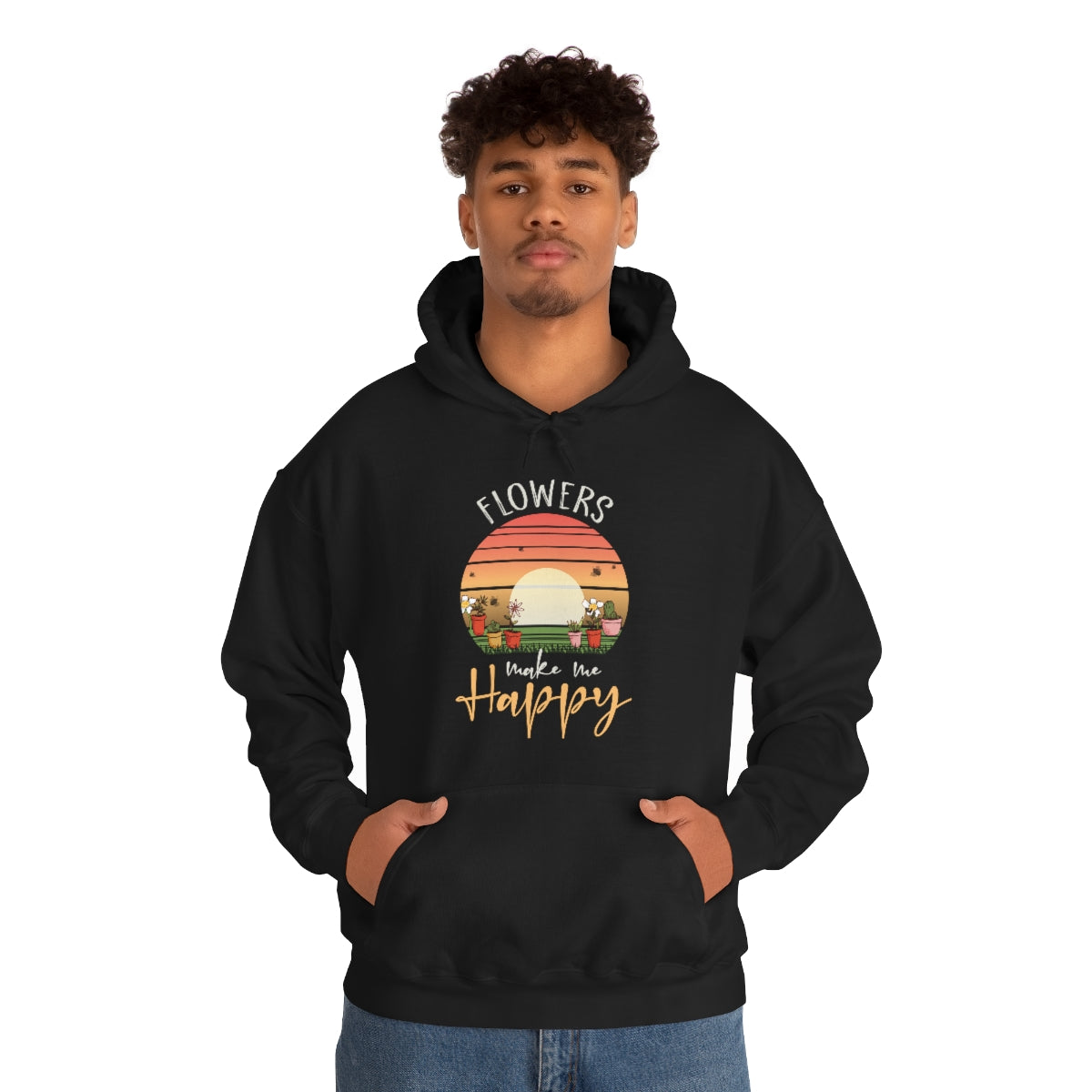 Flowers Make Me Happy - Unisex Heavy Blend™ Hooded Sweatshirt