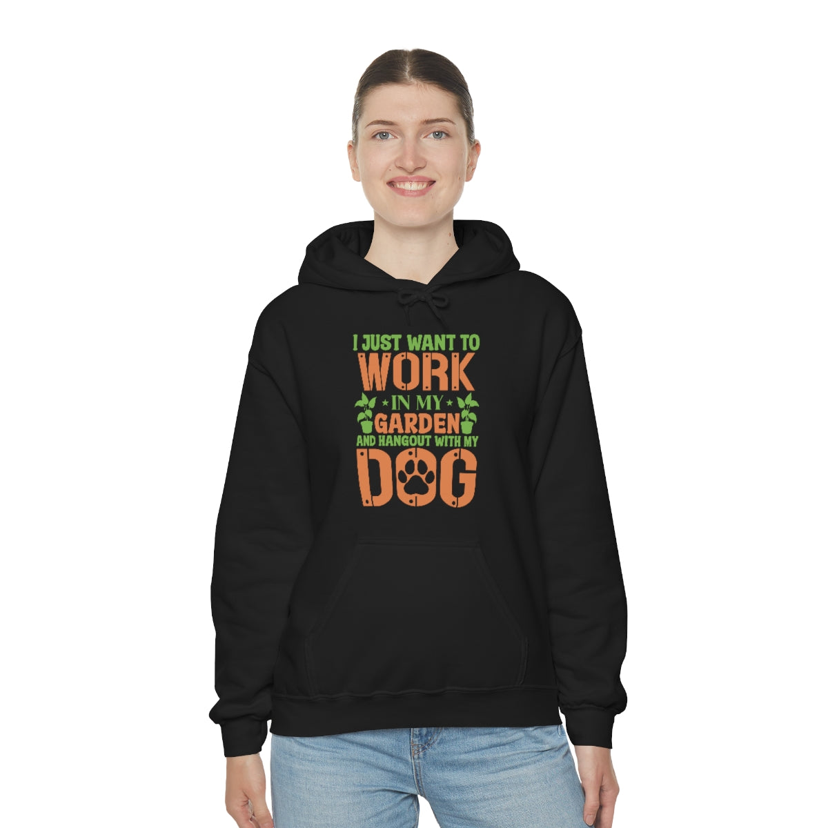 I Just Want To Work In My Garden and Hang Out With My Dog- Unisex Heavy Blend™ Hooded Sweatshirt