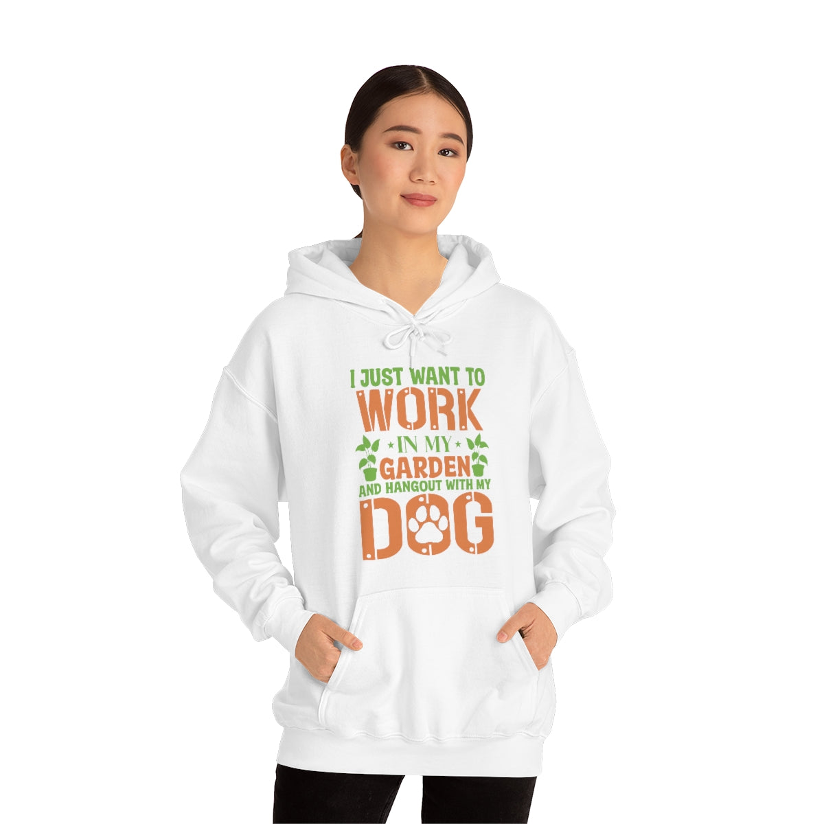 I Just Want To Work In My Garden and Hang Out With My Dog- Unisex Heavy Blend™ Hooded Sweatshirt