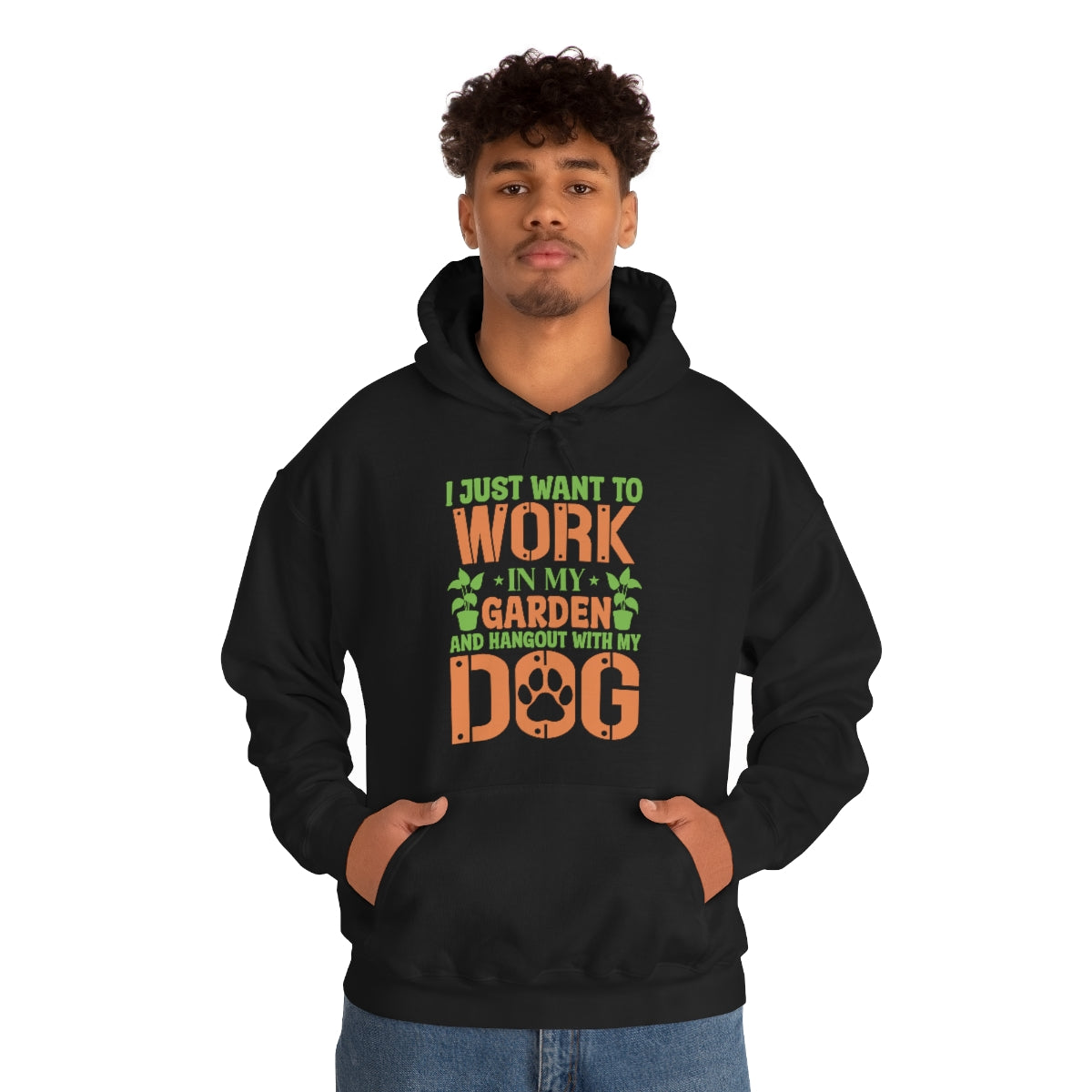 I Just Want To Work In My Garden and Hang Out With My Dog- Unisex Heavy Blend™ Hooded Sweatshirt