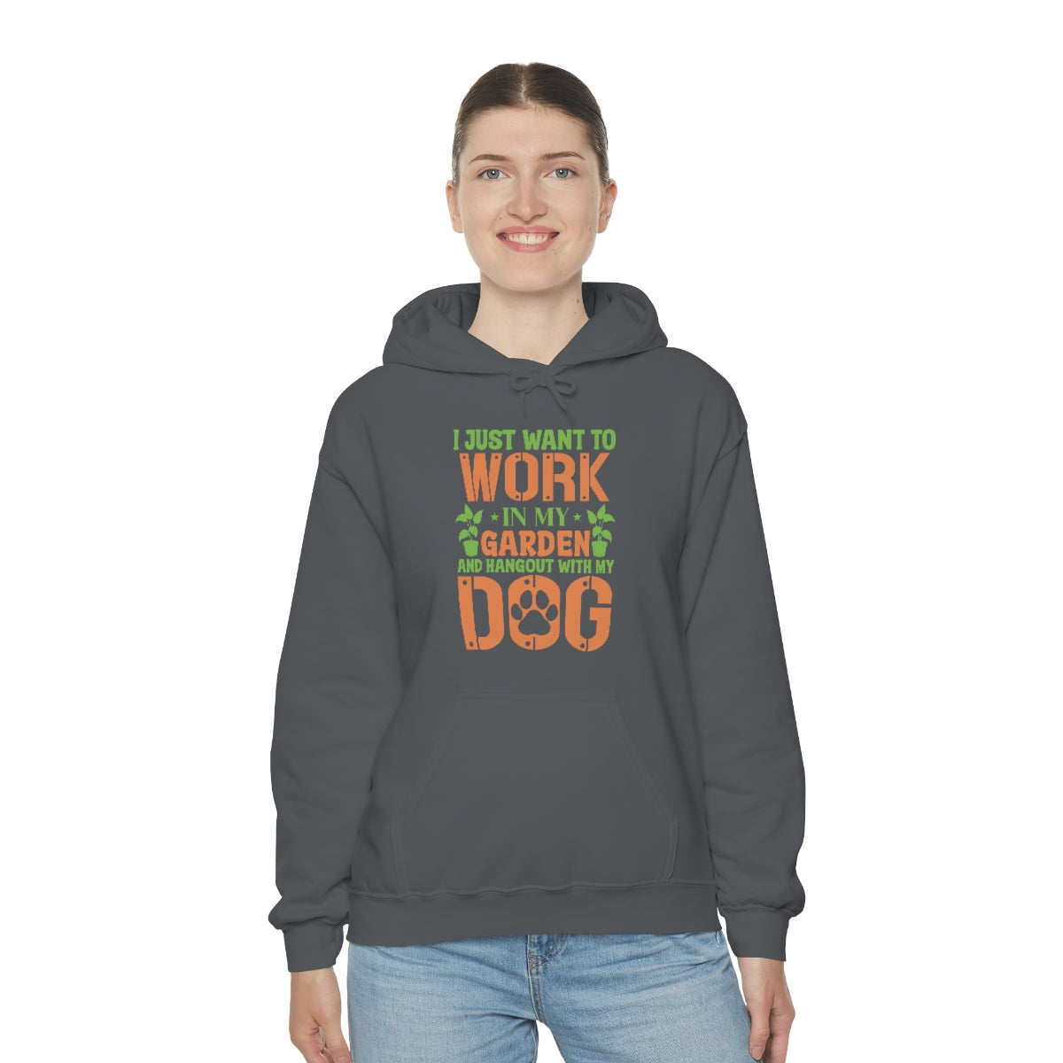 I Just Want To Work In My Garden and Hang Out With My Dog- Unisex Heavy Blend™ Hooded Sweatshirt