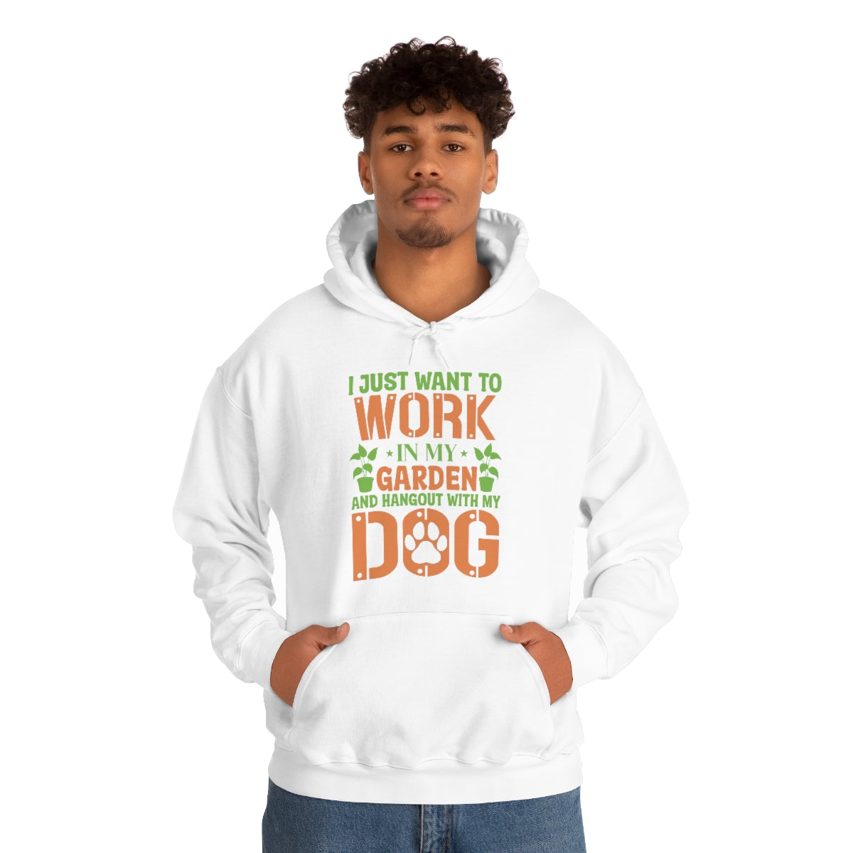 I Just Want To Work In My Garden and Hang Out With My Dog- Unisex Heavy Blend™ Hooded Sweatshirt