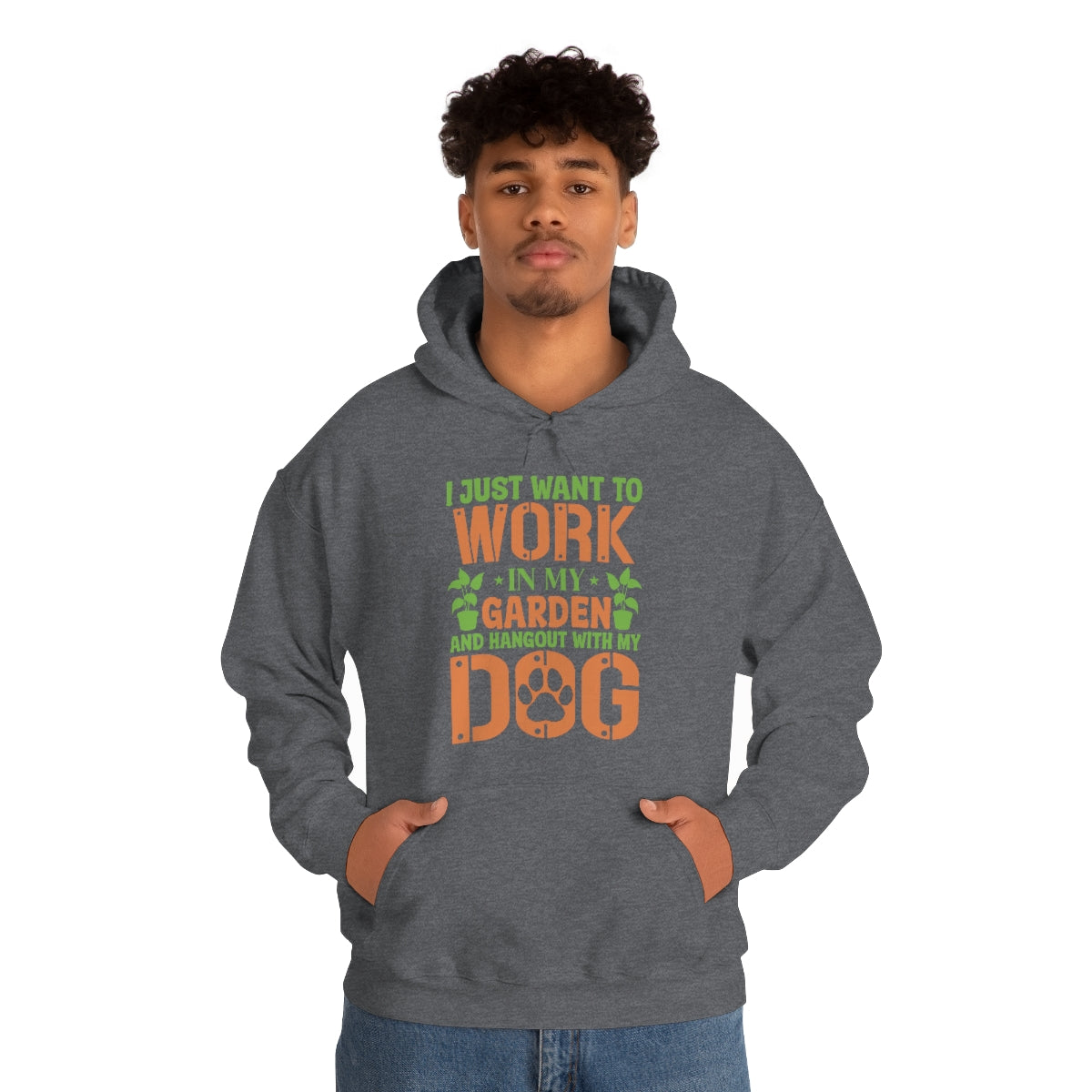 I Just Want To Work In My Garden and Hang Out With My Dog- Unisex Heavy Blend™ Hooded Sweatshirt