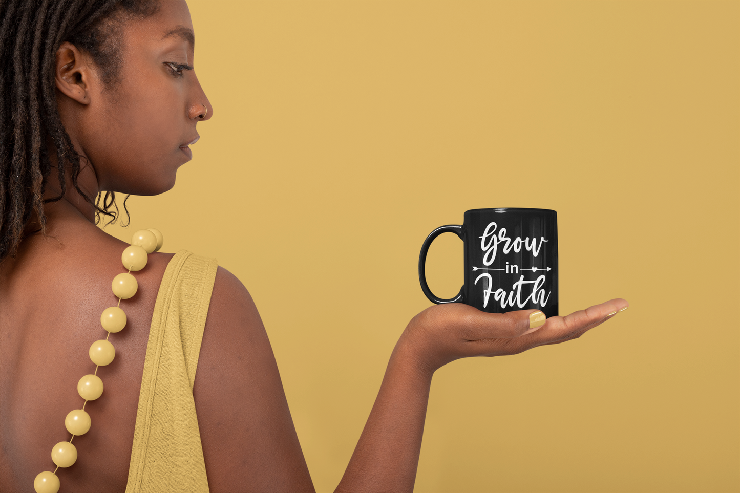 Grow In Faith - 11oz Black Mug