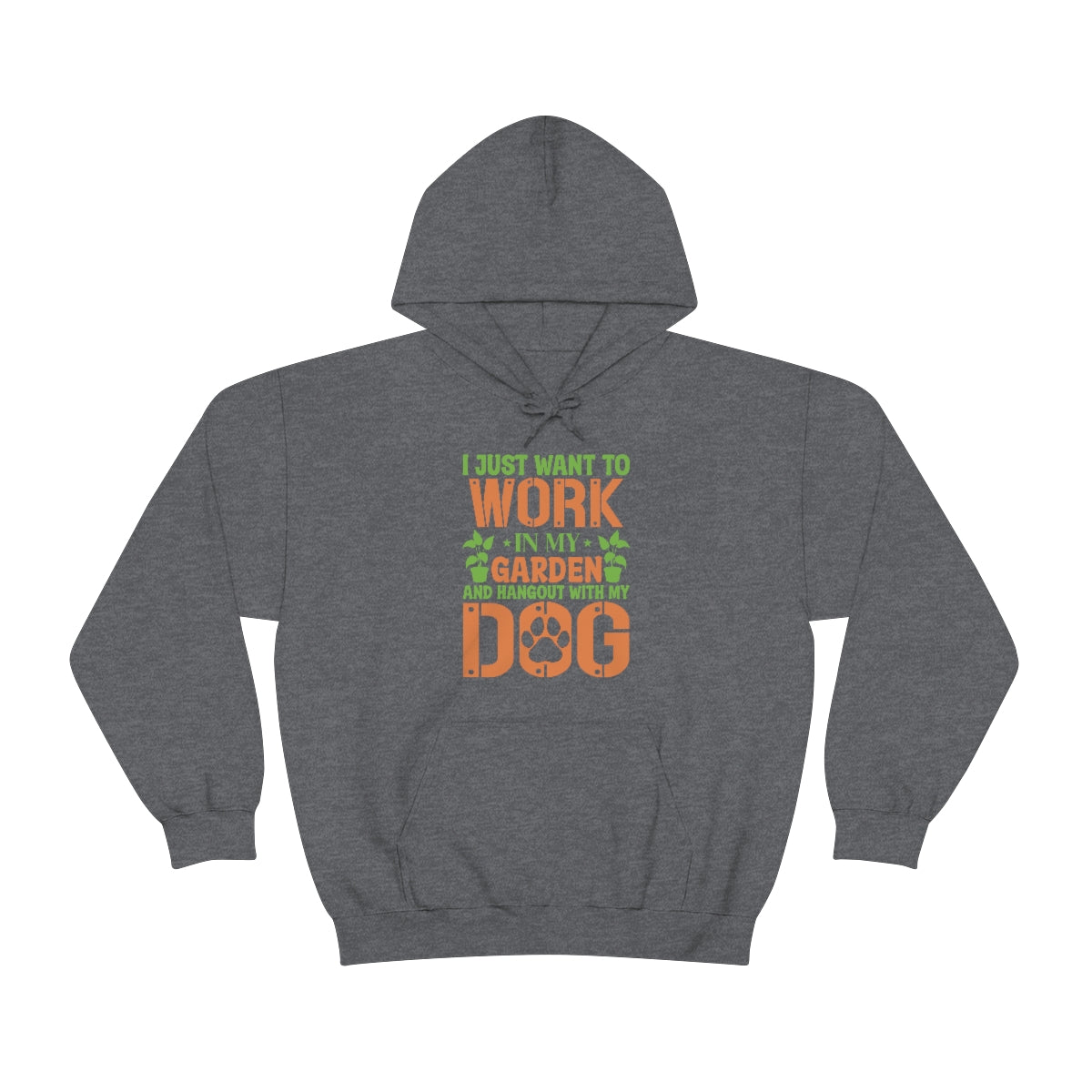 I Just Want To Work In My Garden and Hang Out With My Dog- Unisex Heavy Blend™ Hooded Sweatshirt