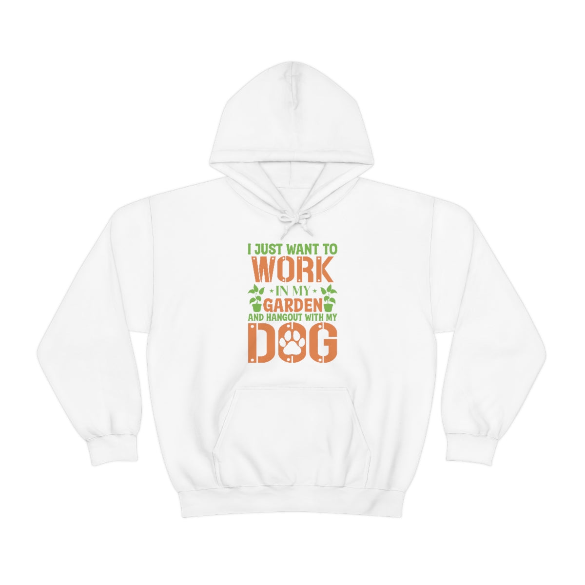 I Just Want To Work In My Garden and Hang Out With My Dog- Unisex Heavy Blend™ Hooded Sweatshirt