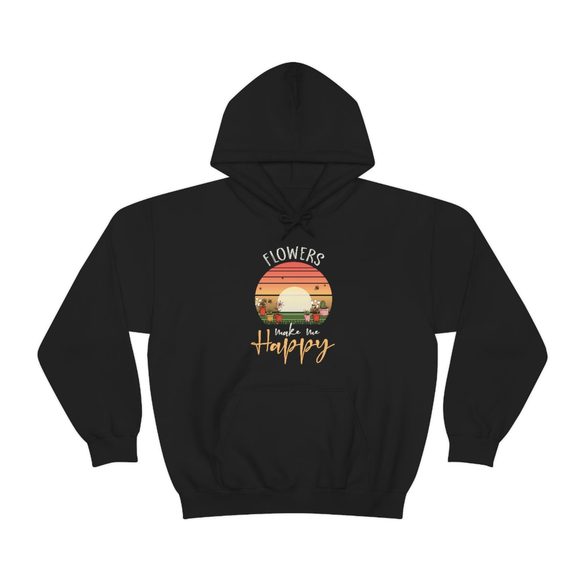 Flowers Make Me Happy - Unisex Heavy Blend™ Hooded Sweatshirt