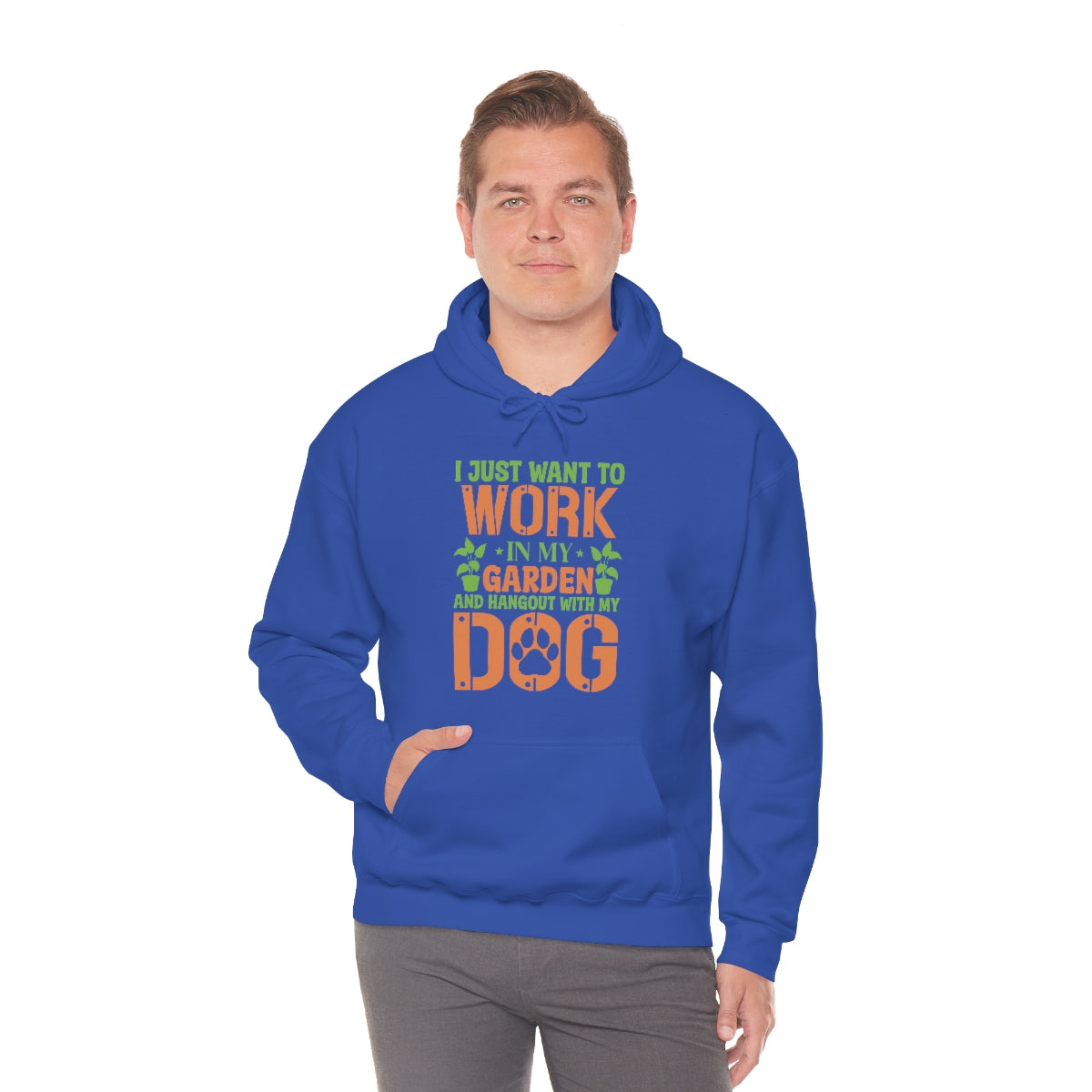 I Just Want To Work In My Garden and Hang Out With My Dog- Unisex Heavy Blend™ Hooded Sweatshirt