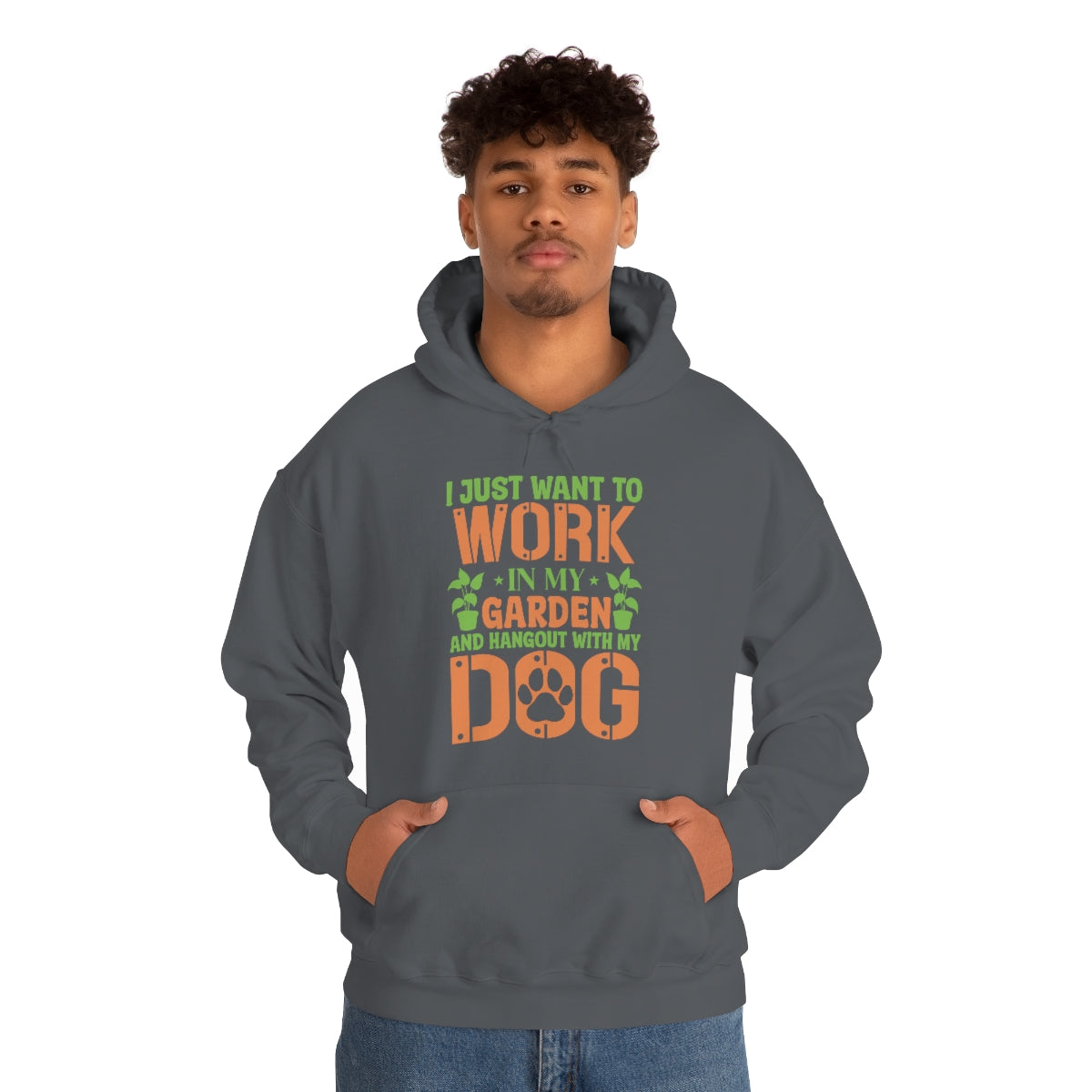 I Just Want To Work In My Garden and Hang Out With My Dog- Unisex Heavy Blend™ Hooded Sweatshirt